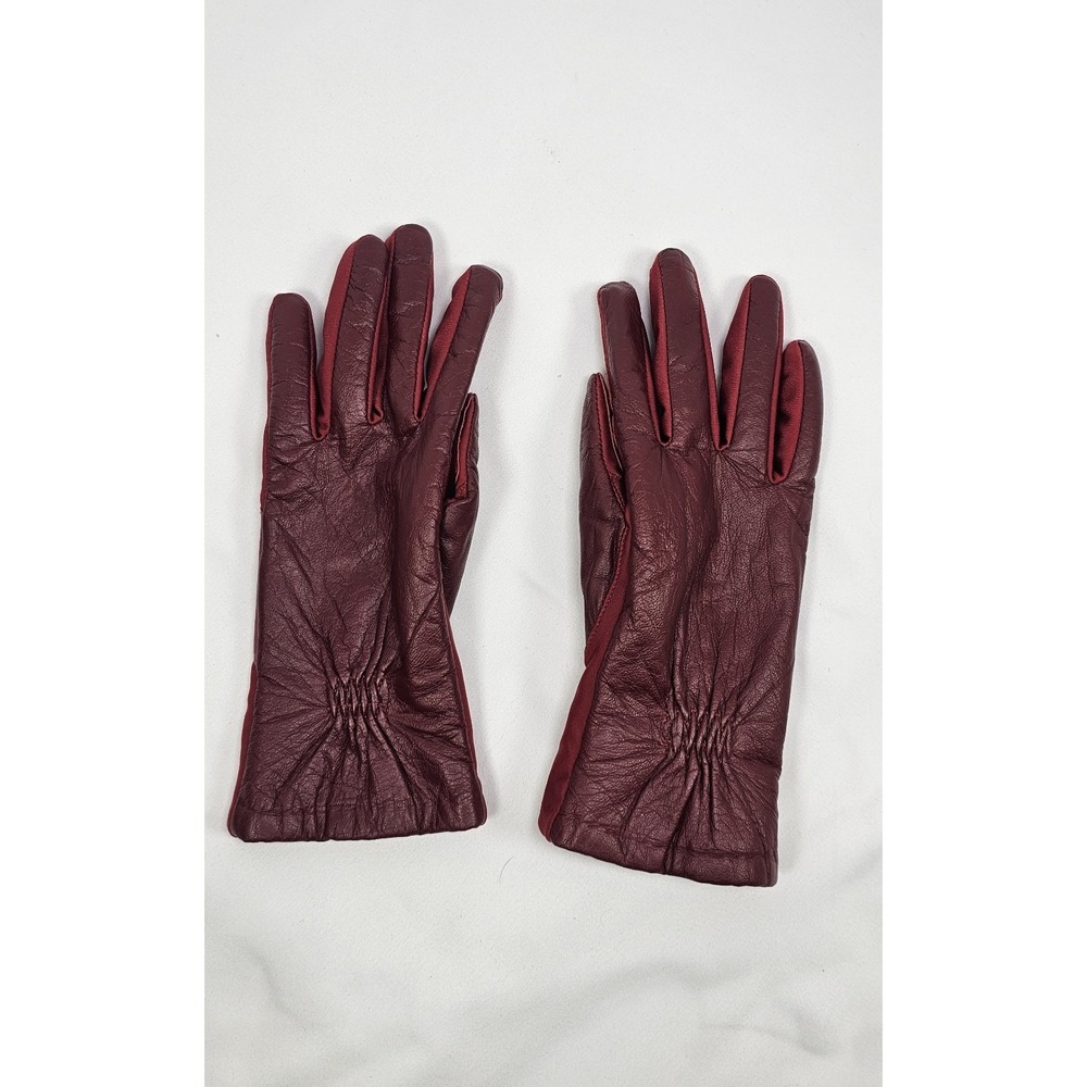 Isotoner Signature Women's Leather‎ Touchscreen Dress Gloves Red XS/S